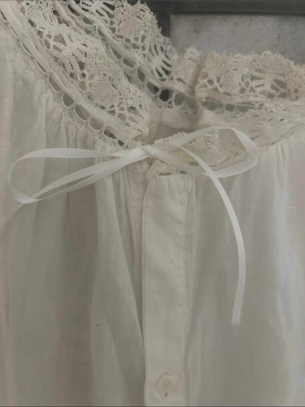 Antique Cream Lace-Trim Slip - Picture 6 of 6